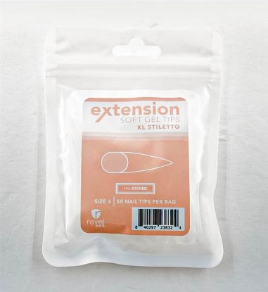 Picture of REVEL SOFT GEL TIP REFILL XL LONG STILETTO #6 50PCS