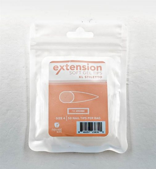 Picture of REVEL SOFT GEL TIP REFILL XL LONG STILETTO #4 50PCS
