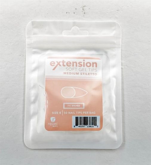 Picture of REVEL SOFT GEL TIP REFILL MEDIUM STILETTO #8 50PCS