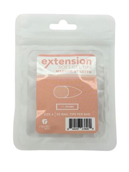 Picture of REVEL SOFT GEL TIP REFILL MEDIUM STILETTO #6 50PCS