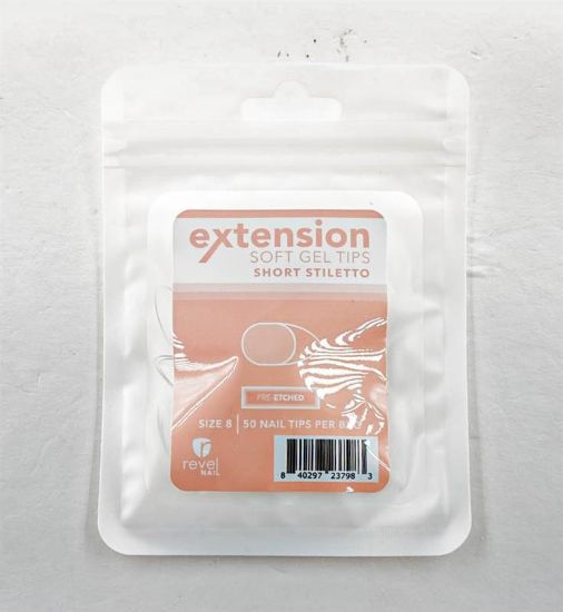 Picture of REVEL SOFT GEL TIP REFILL SHORT STILETTO #8 50PCS