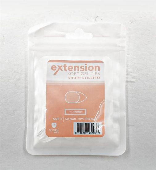 Picture of REVEL SOFT GEL TIP REFILL SHORT STILETTO #3 50PCS