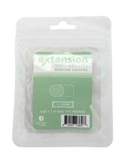 Picture of REVEL SOFT GEL TIP REFILL MEDIUM SQUARE #7 50PCS