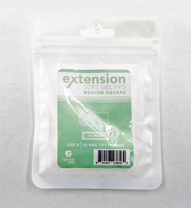Picture of REVEL SOFT GEL TIP REFILL MEDIUM SQUARE #8 50PCS