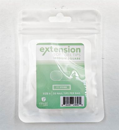 Picture of REVEL SOFT GEL TIP REFILL MEDIUM SQUARE #6 50PCS