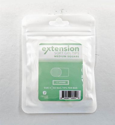 Picture of REVEL SOFT GEL TIP REFILL MEDIUM SQUARE #4 50PCS