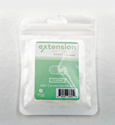 Picture of REVEL SOFT GEL TIP REFILL SHORT SQUARE #7 50PCS