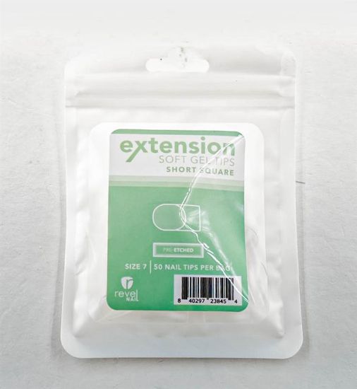 Picture of REVEL SOFT GEL TIP REFILL SHORT SQUARE #7 50PCS