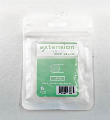 Picture of REVEL SOFT GEL TIP REFILL SHORT SQUARE #8 50PCS