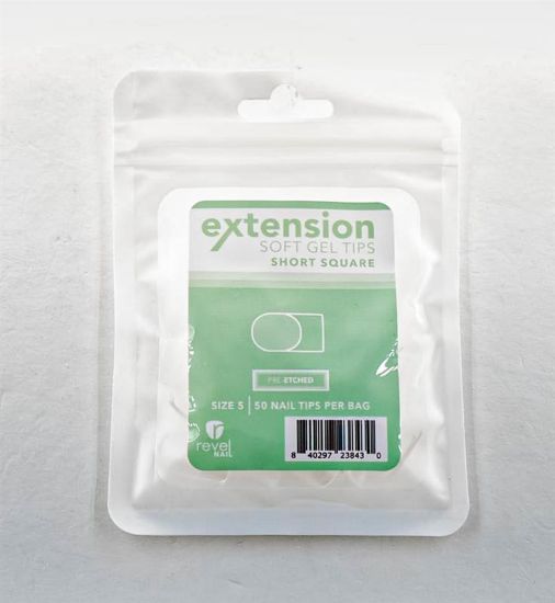 Picture of REVEL SOFT GEL TIP REFILL SHORT SQUARE #5 50PCS