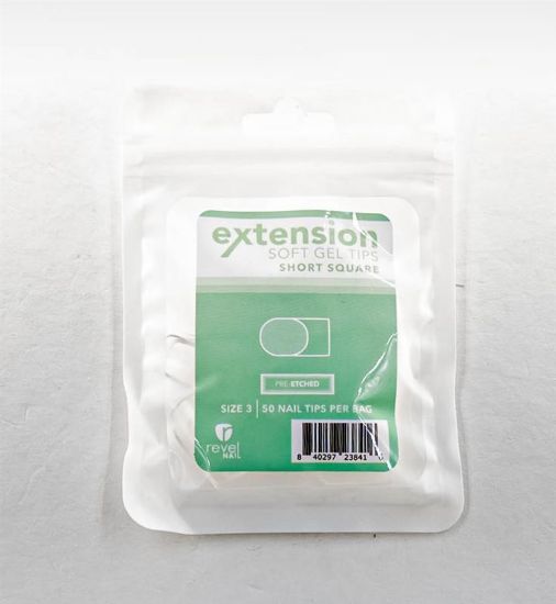 Picture of REVEL SOFT GEL TIP REFILL SHORT SQUARE #3 50PCS