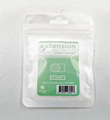 Picture of REVEL SOFT GEL TIP REFILL SHORT SQUARE #4 50PCS