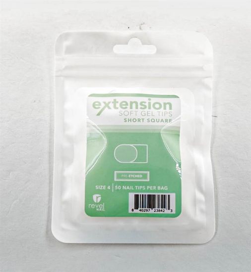 Picture of REVEL SOFT GEL TIP REFILL SHORT SQUARE #4 50PCS