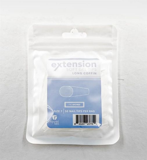 Picture of REVEL SOFT GEL TIP REFILL LONG COFFIN #7 50PCS