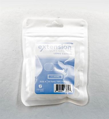 Picture of REVEL SOFT GEL TIP REFILL LONG COFFIN #4 50PCS