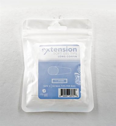Picture of REVEL SOFT GEL TIP REFILL LONG COFFIN #3 50PCS