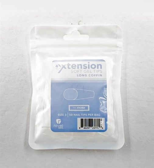 Picture of REVEL SOFT GEL TIP REFILL LONG COFFIN #3 50PCS