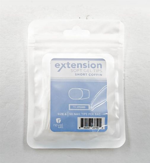 Picture of REVEL SOFT GEL TIP REFILL SHORT COFFIN #6 50PCS