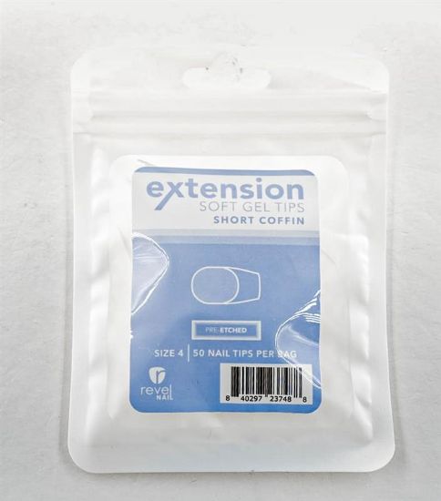 Picture of REVEL SOFT GEL TIP REFILL SHORT COFFIN #4 50PCS