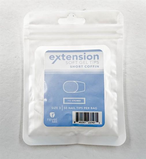 Picture of REVEL SOFT GEL TIP REFILL SHORT COFFIN #3 50PCS