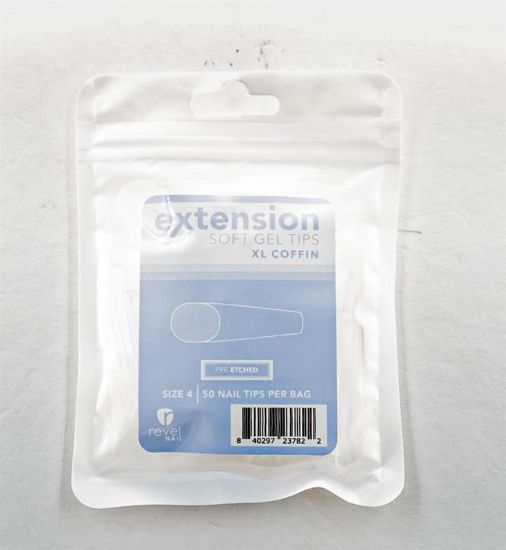 Picture of REVEL SOFT GEL TIP REFILL XL COFFIN #4 50PCS