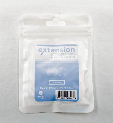 Picture of REVEL SOFT GEL TIP REFILL MEDIUM COFFIN #8 50PCS