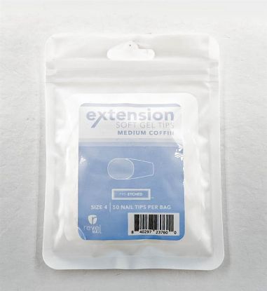 Picture of REVEL SOFT GEL TIP REFILL MEDIUM COFFIN #4 50PCS