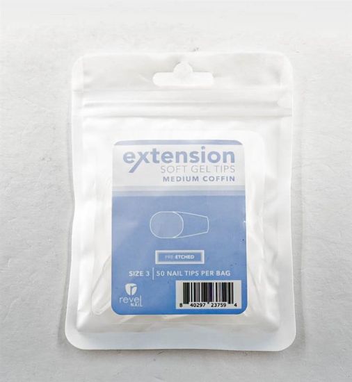Picture of REVEL SOFT GEL TIP REFILL MEDIUM COFFIN #3 50PCS