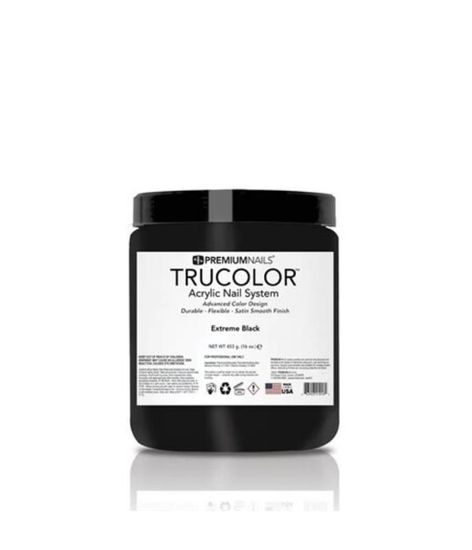 Picture of PREMIUMNAILS TRUCOLOR EXTREME BLACK ACRYLIC POWDER 16OZ