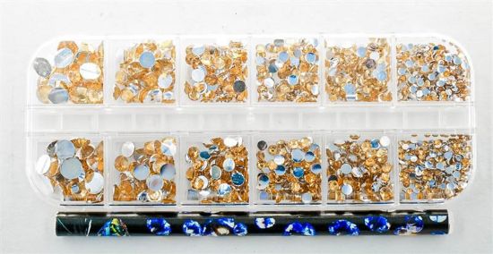 Picture of GOLD RHINESTONES WITH PICKER 12PC