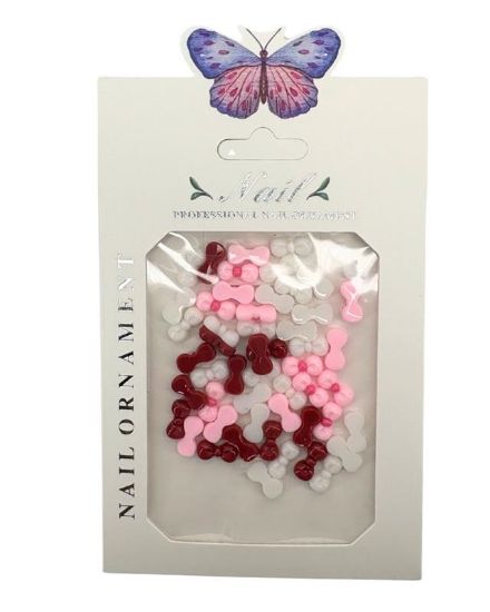 Picture of BOWL WHITE PINK AND RED CHARMS