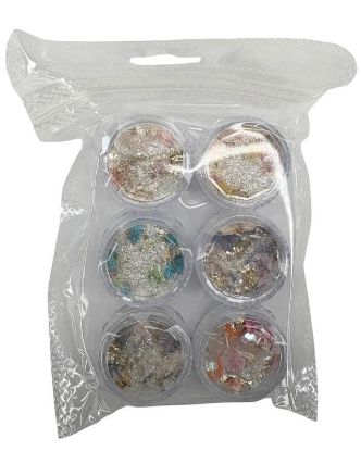 Picture of CROWN PREMIUM FLORAL MIXED FOIL GLITTER 6 PCS