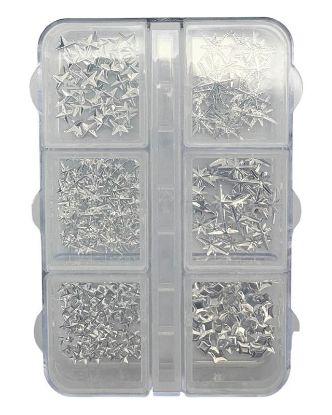 Picture of STAR SILVER CHARMS 6PCS