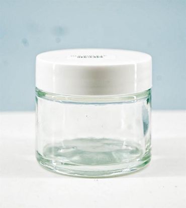 Picture of GLASS JAR WITH BLACK/SILVER LID