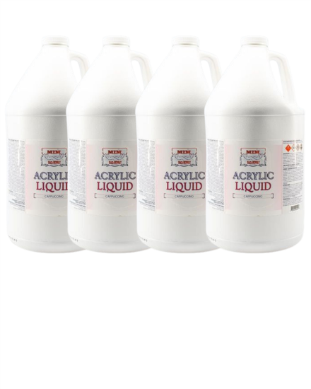 Picture of MIM NAIL SUPPLY ACRYLIC LIQUID MONOMER CAPPUCCINO CASE OF 4 QTY 1 GALLON