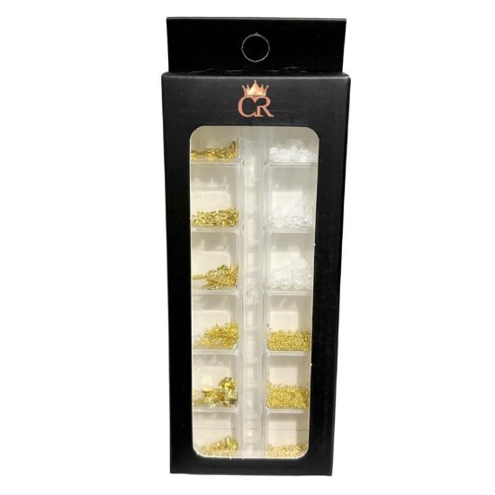 Picture of CROWN CHARMS PEARL MIX SILVER GOLD