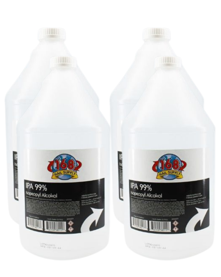 Picture of 168 NAIL SUPPLY IPA 99% ISOPROPLE ALCOHOL CASE OF 4 GALLONS (LIMIT 3 CASES)