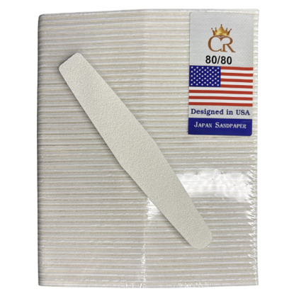 Picture of CROWN NAIL FILES PREMIUM BOAT - WHITE 80/80 50 PCS