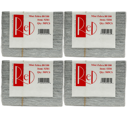 Picture of RED MINI FILE ZEBRA  80/100 CASE OF 5000PCS