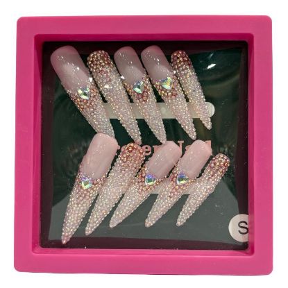 Picture of CROWN HAND PAINTED PRESS-ON NAILS EXTRA LONG - STYLE 29