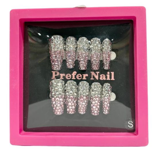 Picture of CROWN HAND PAINTED PRESS-ON NAILS EXTRA LONG - STYLE 24