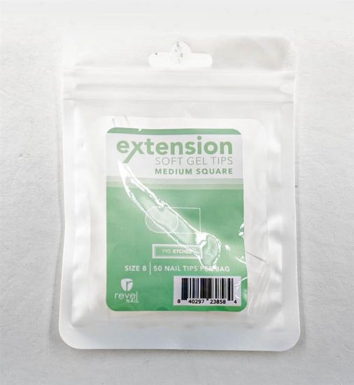 Picture of REVEL SOFT GEL TIP REFILL MEDIUM SQUARE #8 50PCS