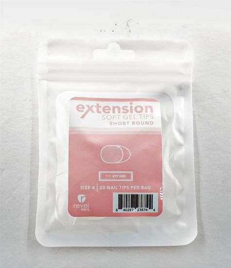 Picture of REVEL SOFT GEL TIP REFILL SHORT ROUND #4 50PCS