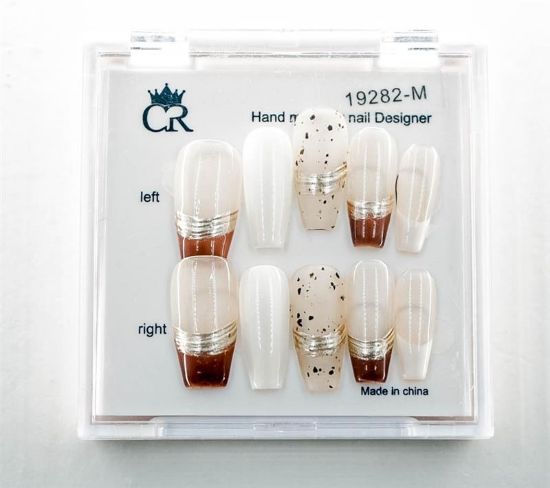 Picture of CROWN HAND PAINTED PRESS-ON NAILS - STYLE 19282