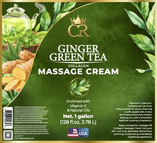Picture of CROWN COLLAGEN COLLAGEN MASSAGE CREAM LOTION 1 GALLON GINGER GREEN TEA