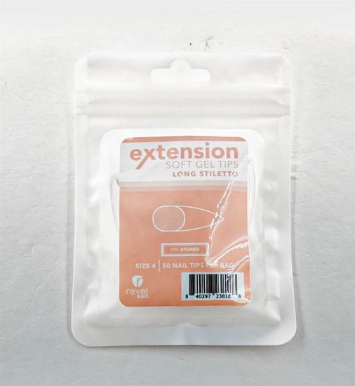 Picture of REVEL SOFT GEL TIP REFILL LONG STILETTO #4 50PCS