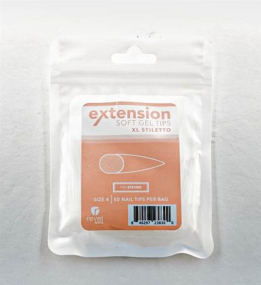 Picture of REVEL SOFT GEL TIP REFILL XL LONG STILETTO #4 50PCS