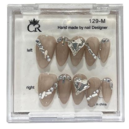Picture of CROWN HAND PAINTED PRESS-ON NAILS - STYLE 129