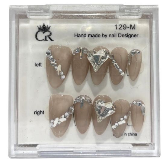 Picture of CROWN HAND PAINTED PRESS-ON NAILS - STYLE 129