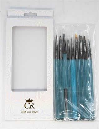 Picture of 168 NAIL 8 PC BLUE NAIL ART BRUSH SET